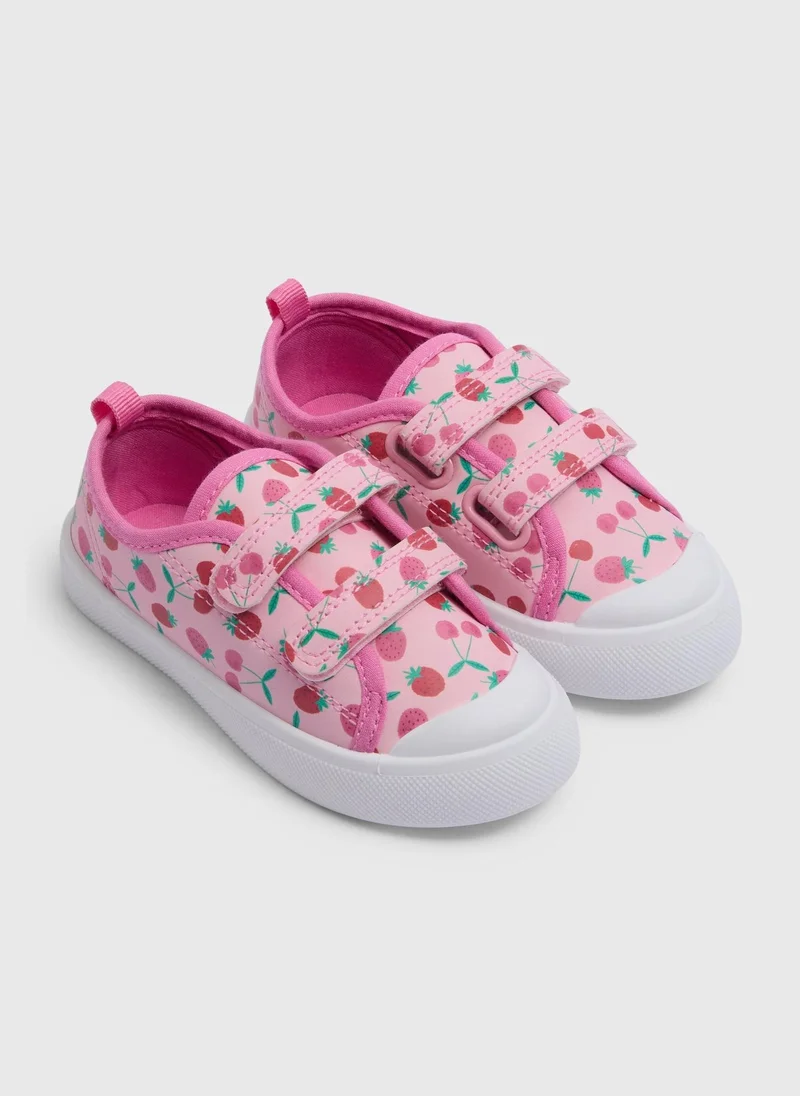 ماتلان Girls Pink Strawberry Double Strap Shoes